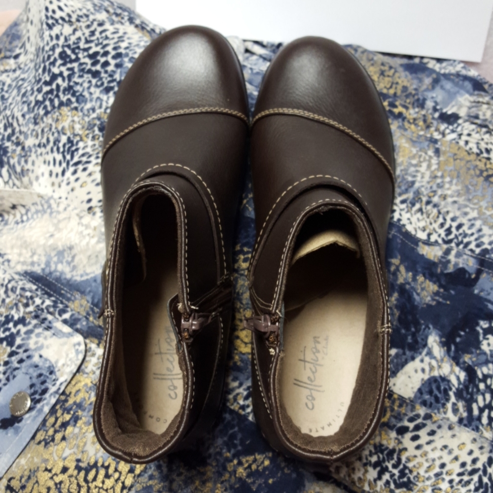 NWOT Women's Clarks leather brown shoes 7.5 - Picture 9 of 9